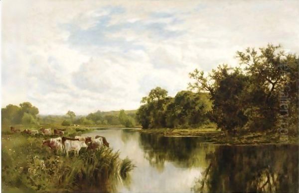 Near Henley On Thames Oil Painting by Henry Hillier Parker