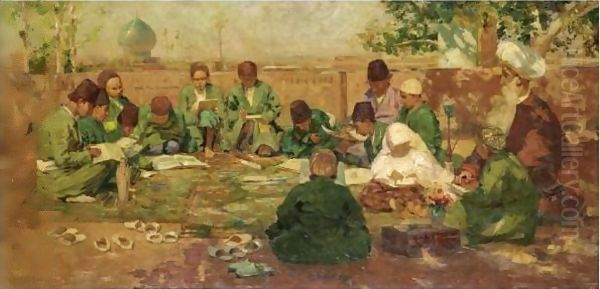 The Lesson, Shiraz, Iran Oil Painting by Peter MacGregor Wilson