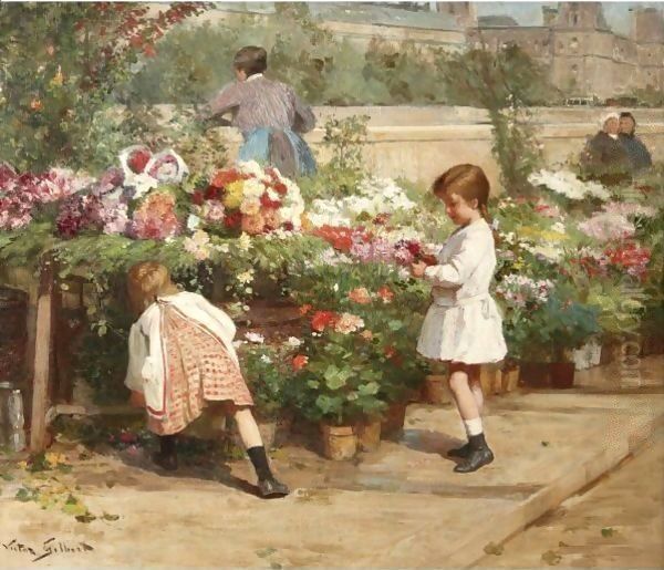 The Young Flower Seller Oil Painting by Victor-Gabriel Gilbert