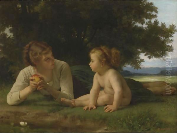 La Tentation Oil Painting by William-Adolphe Bouguereau