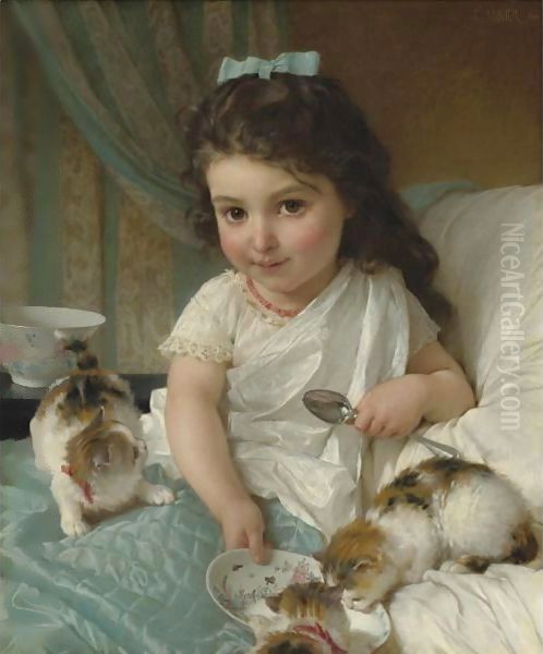 The Morning Meal Oil Painting by Emile Munier