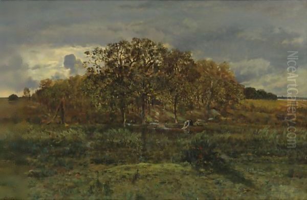 Paysage, Apres L'Orage Oil Painting by Theodore Rousseau