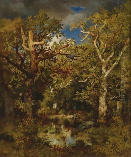 Mare En Foret, Chene Demi-Mort Oil Painting by Narcisse-Virgile D Az De La Pena