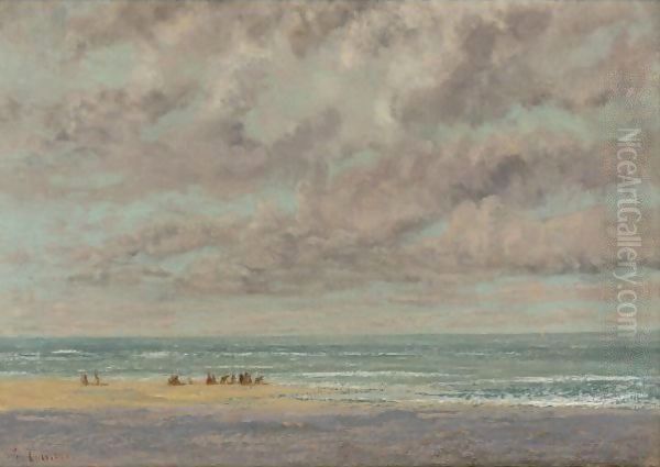 Marine, Les Equilleurs Oil Painting by Gustave Courbet