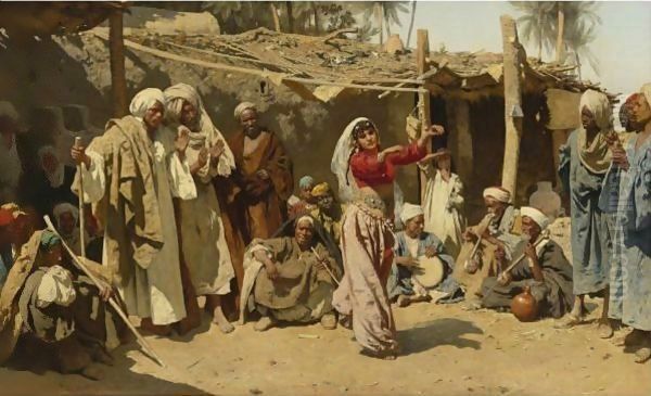 An Almee's Admirers (Egyptische Tanzerin) Oil Painting by Leopold Carl Muller