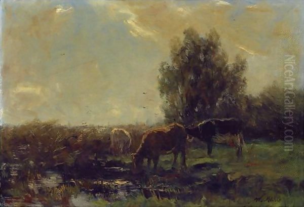 Cows At Pasture Oil Painting by Willem Maris