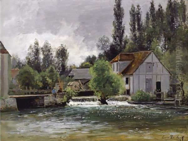 The Watermill Oil Painting by Cesar De Cock