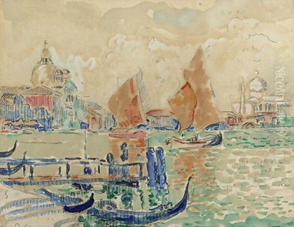 Vue De Venise 3 Oil Painting by Paul Signac