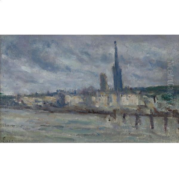 Rouen Les Quais Oil Painting by Maximilien Luce