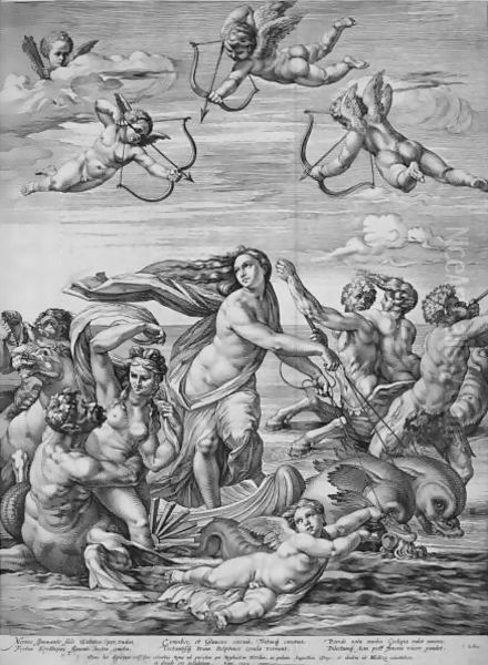 The Triumph Of Galatea Oil Painting by Hendrick Goltzius