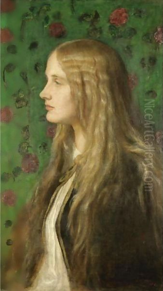 Portrait Of Edith Villiers, Later The Countess Of Lytton Oil Painting by George Frederick Watts