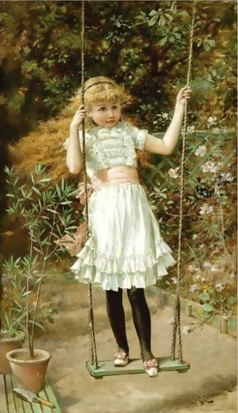 The Garden Swing Oil Painting by William Stephen Coleman