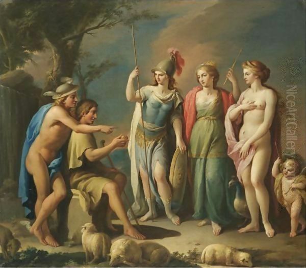 The Judgement Of Paris Oil Painting by Jose Camaron Y Boronat