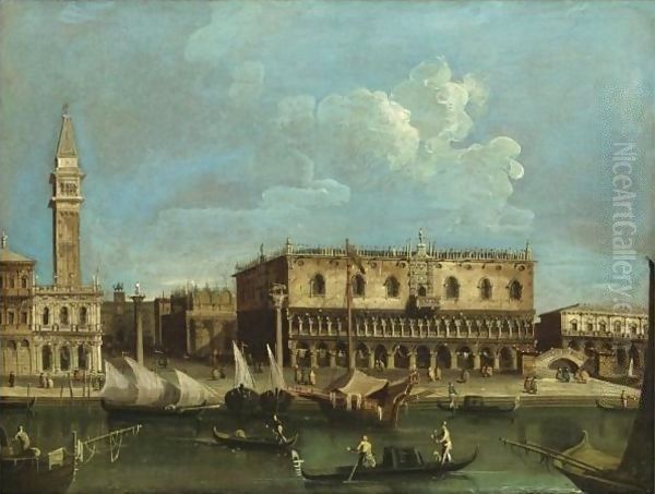 Venice, A View Of The Molo From The Bacino Di San Marco With The Doge's Palace And The Piazzetta Oil Painting by Francesco Tironi