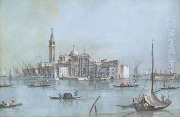 Venice, A View Of The Island Of San. Giorgio Maggiore Oil Painting by Giacomo Guardi