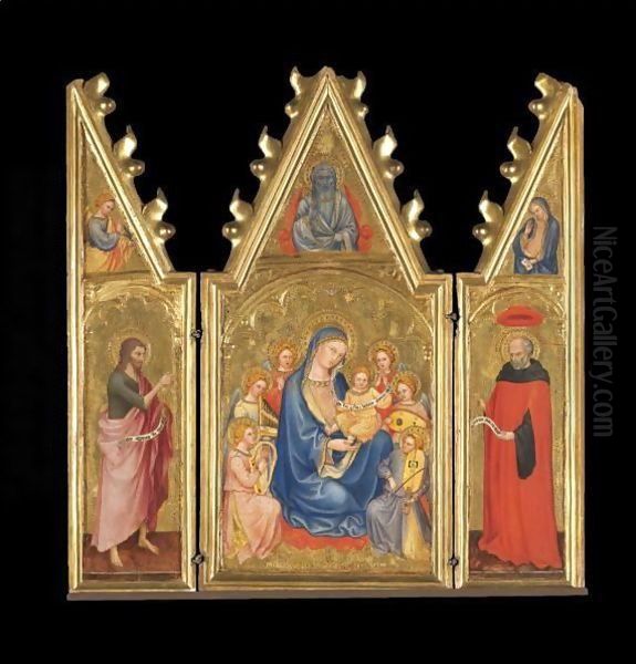 A Triptych Oil Painting by Taddeo Di Bartolo