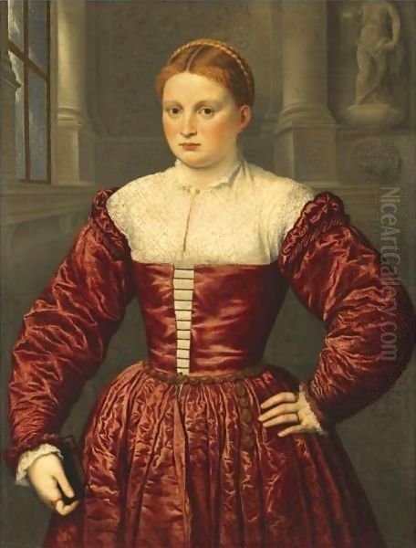 Portrait Of A Lady, Traditionally Believed To Be Of The Fugger Family Oil Painting by Paris Bordone