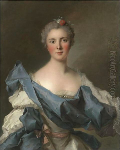 Portrait Of The Comtesse D'Andlau Oil Painting by Jean-Marc Nattier