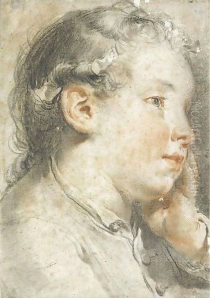 Portrait Of A Young Boy Oil Painting by Gaetano Gandolfi