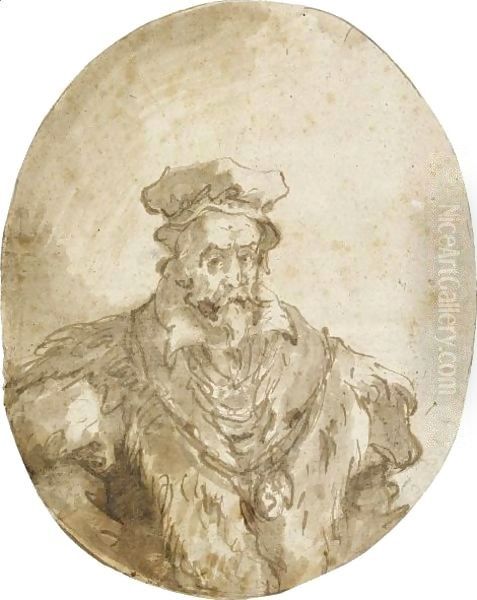 Portrait Of A Venetian Nobleman Oil Painting by Francesco Guardi