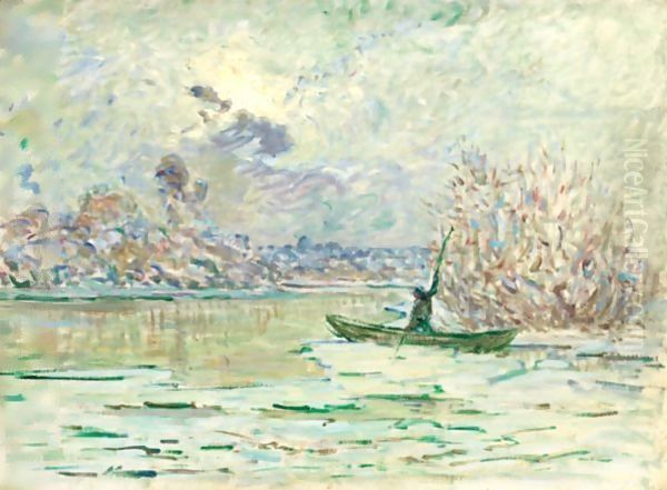 L'Hiver, Pres De Lavacourt Oil Painting by Claude Oscar Monet