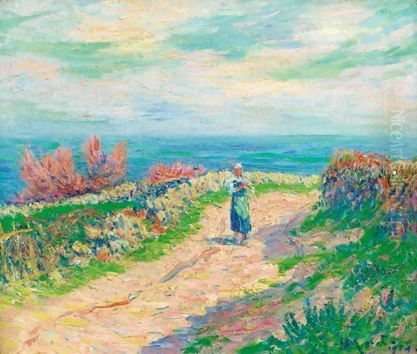 Chemin Au Bord De La Mer Oil Painting by Henri Moret