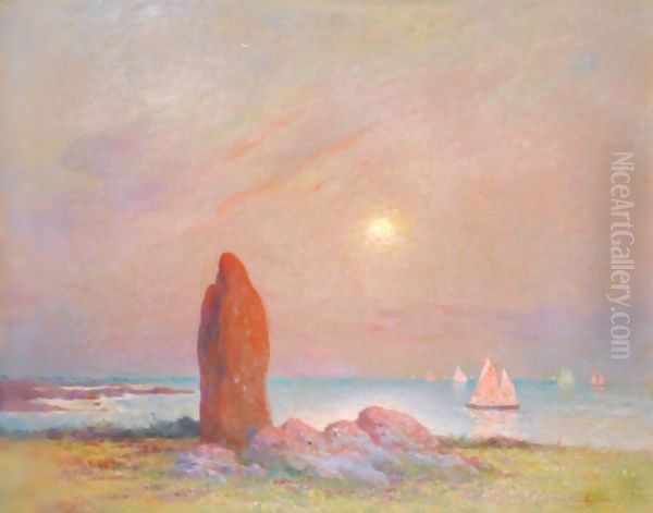 Menhir Oil Painting by Ferdinand Loyen Du Puigaudeau