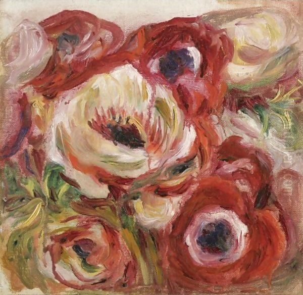 Anemones 4 Oil Painting by Pierre Auguste Renoir