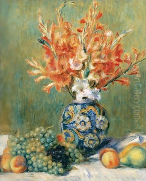 Nature Morte, Fleurs Et Fruits Oil Painting by Pierre Auguste Renoir