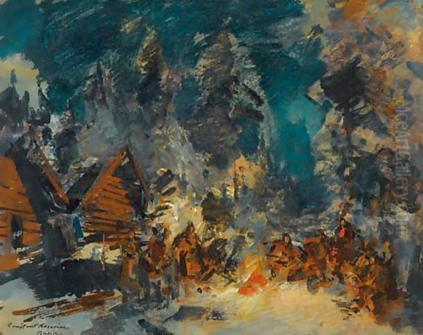 Feu De Camp De Nuit Oil Painting by Konstantin Alexeevich Korovine