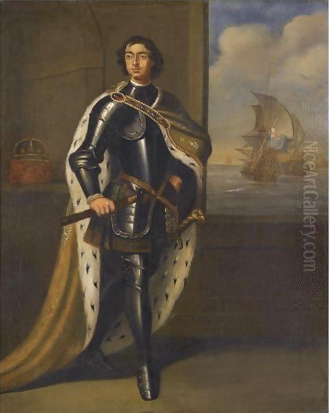 Portrait Of Tsar Peter The Great Oil Painting by Sir Godfrey Kneller