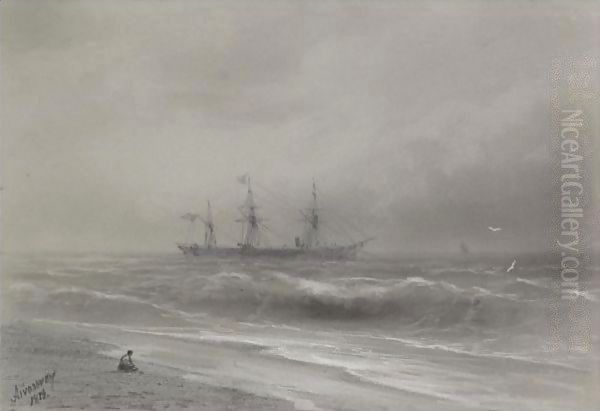 Shipping Along The Coast Oil Painting by Ivan Konstantinovich Aivazovsky