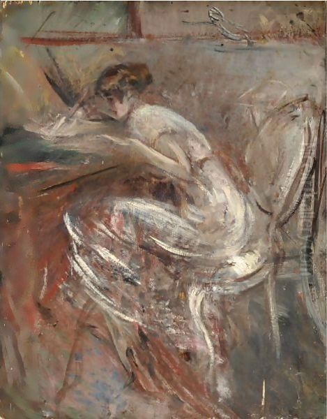 Studio Di Donna Che Scrive Oil Painting by Giovanni Boldini