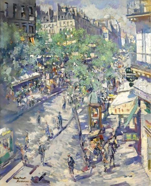 Boulevard De Sebastopol Oil Painting by Konstantin Alexeievitch Korovin