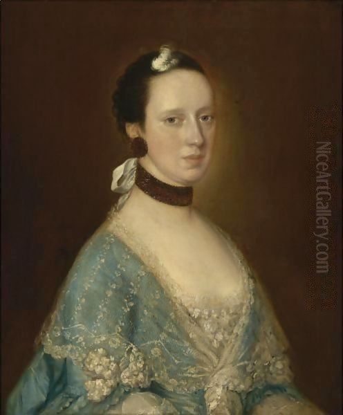 Portrait Of Mrs. John Gisborne (Nee Anne Bateman) Oil Painting by Thomas Gainsborough