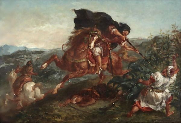 Le Combat Oil Painting by Eugene Delacroix