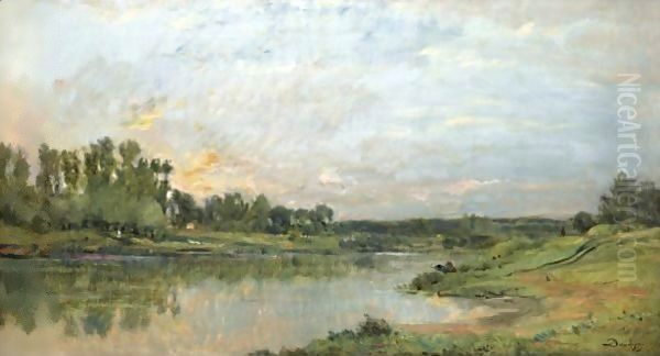 Bords De L'Oise 4 Oil Painting by Charles-Francois Daubigny