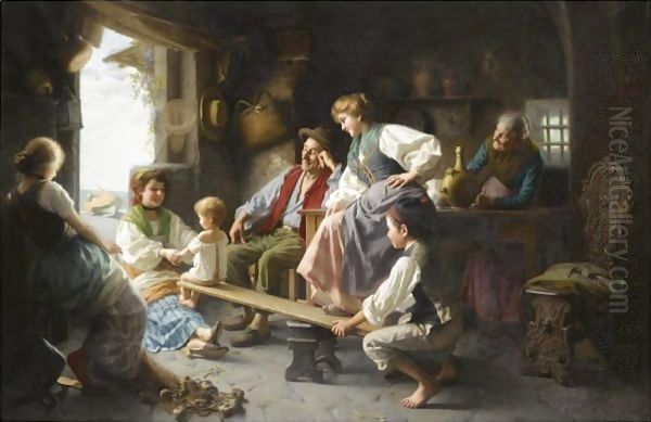 The See-Saw Oil Painting by Giovanni Battista Torriglia