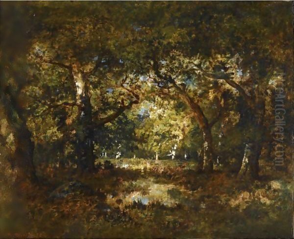 Foret Oil Painting by Narcisse-Virgile D Az De La Pena