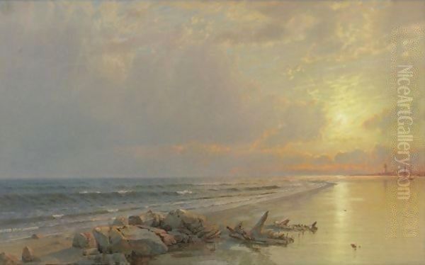 Sunset On The New Jersey Coast Oil Painting by William Trost Richards