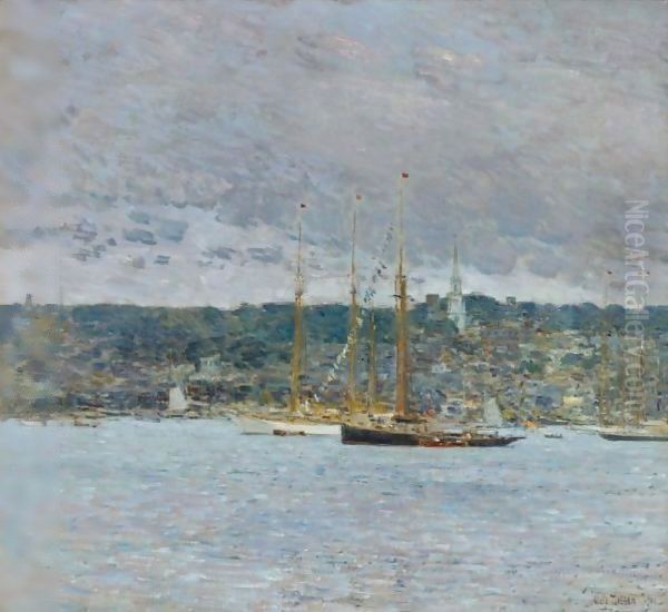 Newport Oil Painting by Frederick Childe Hassam