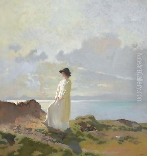 On The Cliff, Dublin Bay, Morning Oil Painting by Sir William Newenham Montague Orpen