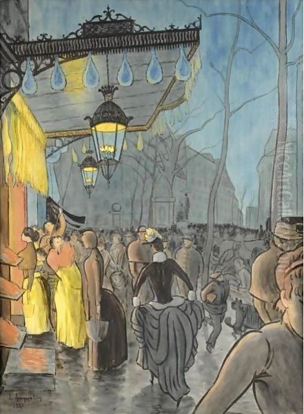 L'Avenue De Clichy, Paris Oil Painting by Louis Anquetin