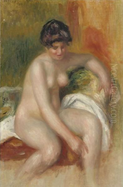 Femme Nue Dans Un Interieur Oil Painting by Pierre Auguste Renoir