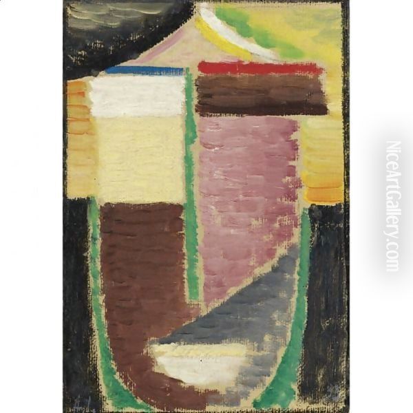 Abstrakter Kopf (Abstract Head) 3 Oil Painting by Alexei Jawlensky