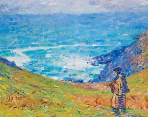 Pecheur Sur Falaise Oil Painting by John Peter Russell