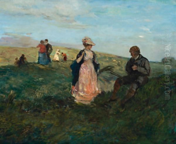 Landscape With Figures Oil Painting by Charles Edward Conder