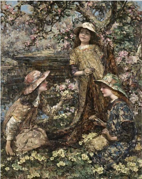 Spring Time Oil Painting by Edward Atkinson Hornel