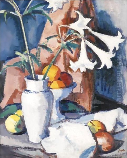 Arum Lilies Oil Painting by Samuel John Peploe