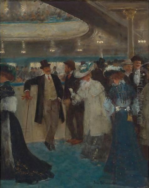 Le Promenoir Aux Folies-Bergere Oil Painting by Jean-Georges Beraud